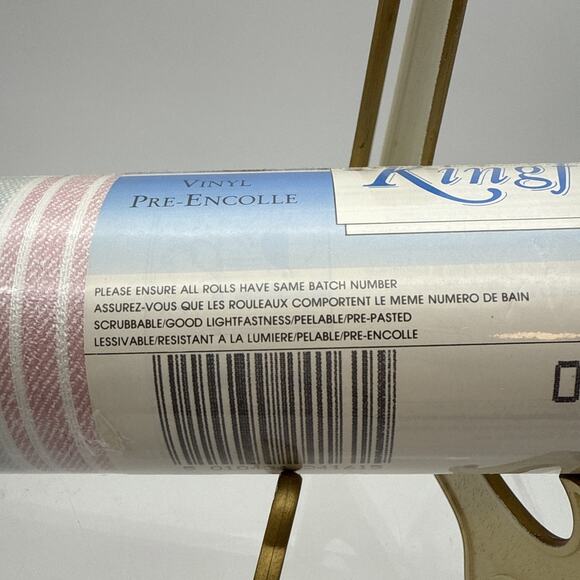 Vintage Pre-Pasted Vinyl 56 Sq Ft by Kingfisher 24161 Batch 0041 Denmark Stripe - Picture 4 of 7